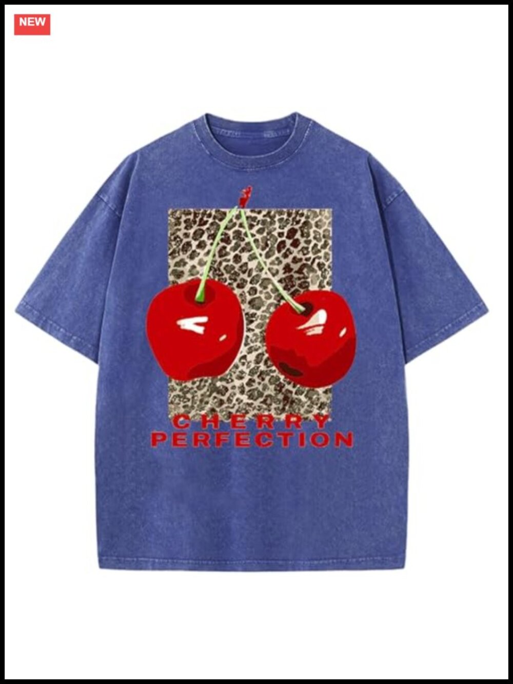 Oversized Cotton Graphic T-Shirt Drop Shoulder Crew Neck Casual Tee